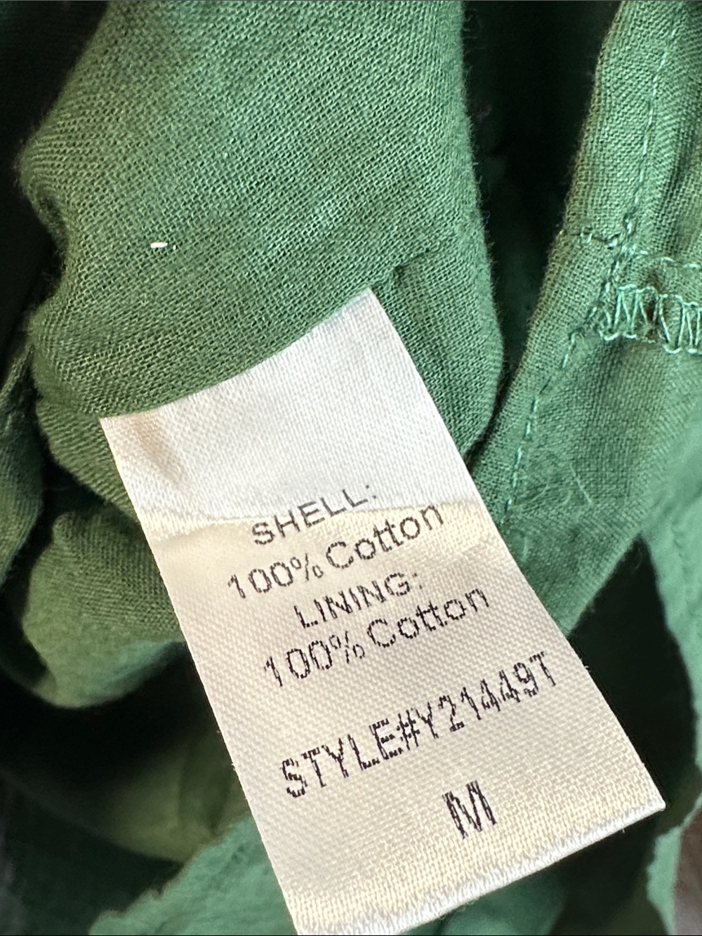 Pomander Place Ceci Smocked Long Sleeve Green Tiered Mini Dress Sz M 100% Cotton - Picture 8 of 11